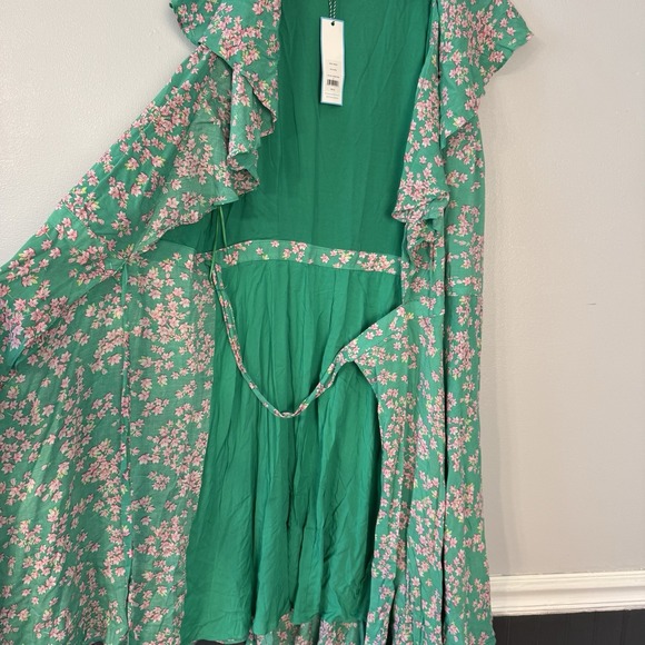 Draper James‎ RSVP green floral XL sundress summer wedding guest flutter NEW - Picture 6 of 6
